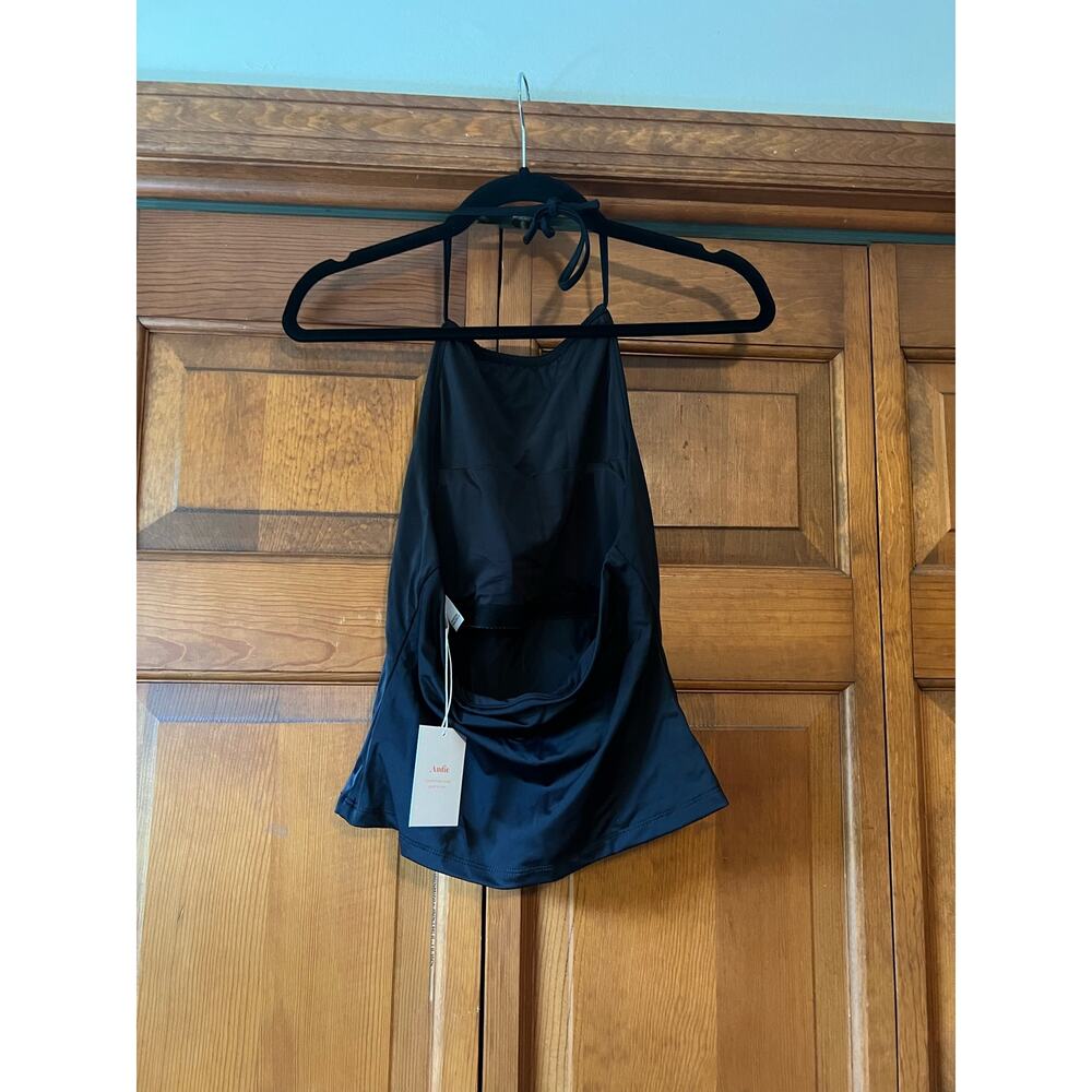 NWT Andie Women's The Baja Halter Tankini Bikini Swim Top Eco-Nylon Black Size S - Picture 6 of 12